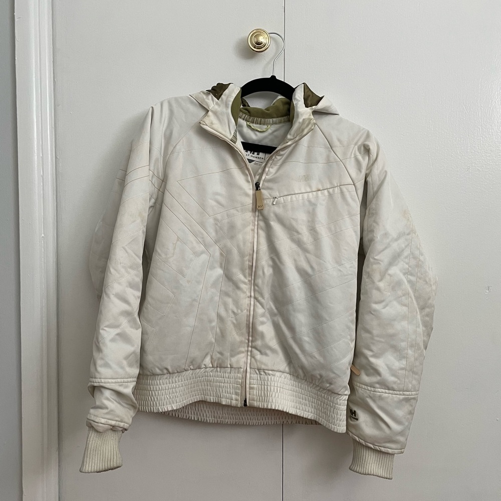 White Helly Hansen Puffy Winter Jacket With Satin… - image 2